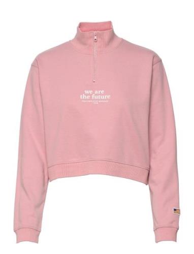 W. Half Zip Sweat Tops Sweatshirts & Hoodies Sweatshirts Pink Svea