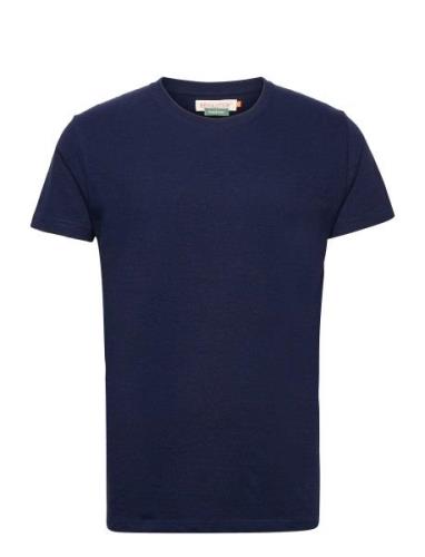 Regular Fit Round Neck T-Shirt Tops T-Kortærmet Skjorte Blue Revolutio...