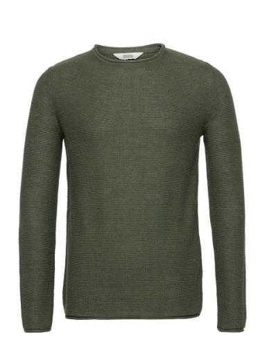 Sdjarah Tops Knitwear Round Necks Khaki Green Solid