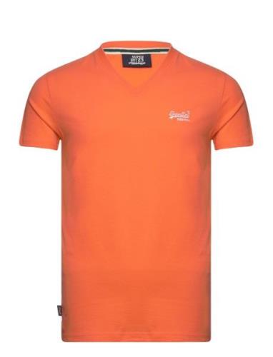 Essential Logo Emb Vee Tee Tops T-Kortærmet Skjorte Orange Superdry