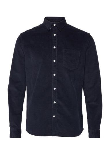 Johan Corduroy Shirt Tops Shirts Casual Navy Kronstadt