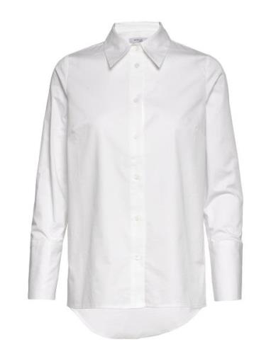 Oprah Cotton Poplin Shirt Tops Shirts Long-sleeved White Marville Road