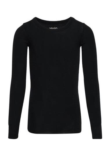 Rihanna Wool Tops T-shirts Long-sleeved T-Skjorte Black Molo