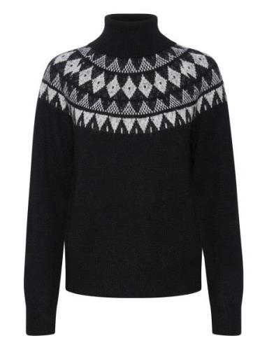 Kamelissa Knit Pullover Tops Knitwear Turtleneck Black Kaffe