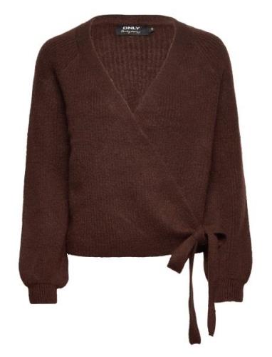 Onlmia L/S Wrap Cardigan Knt Noos Tops Knitwear Cardigans Burgundy ONL...