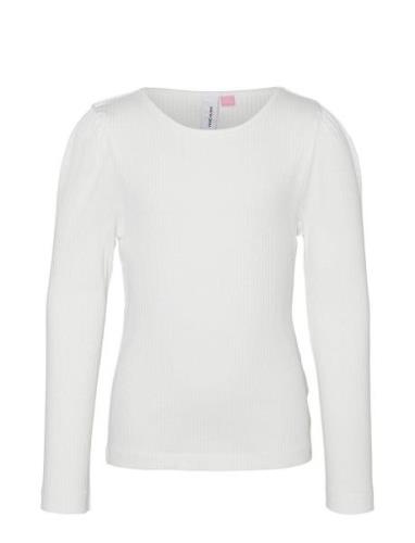 Vmlavender Ls Top Girl Noos Tops T-shirts Long-sleeved T-Skjorte White...