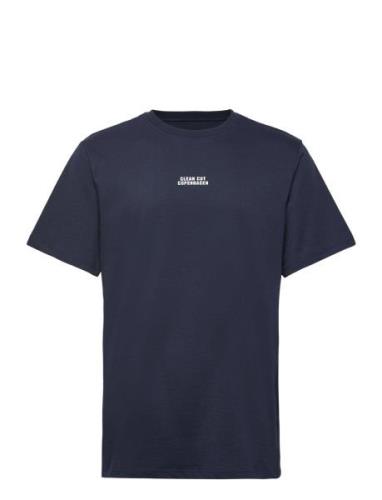 Cohen Brushed Tee Ss Tops T-Kortærmet Skjorte Blue Clean Cut Copenhage...