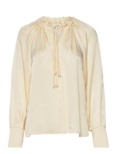 Grace - Fluid Texture Tops Blouses Long-sleeved Cream Day Birger Et Mi...