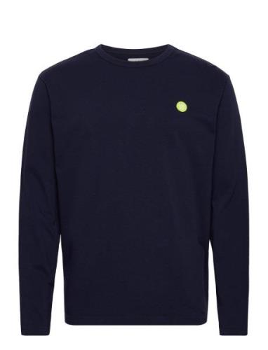 Mel Long Sleeve Tops T-Langærmet Skjorte Navy Double A By Wood Wood