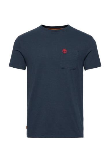 Dunstan River Chest Pocket Short Sleeve Tee Dark Sapphire Tops T-Kortæ...