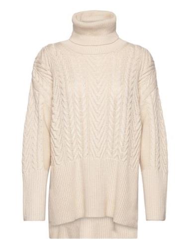 Rennahpw Pu Tops Knitwear Turtleneck Cream Part Two