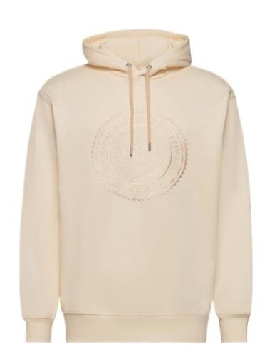 D2. Monogram Sweat Hoodie Tops Sweatshirts & Hoodies Hoodies Cream GAN...