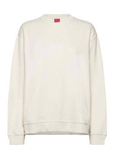 Classic Crew Tops Sweatshirts & Hoodies Sweatshirts Cream HUGO