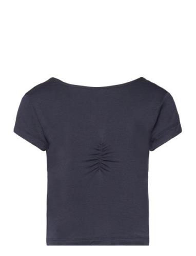 Viscose T-Shirt Tops T-Kortærmet Skjorte Navy Rosemunde Kids