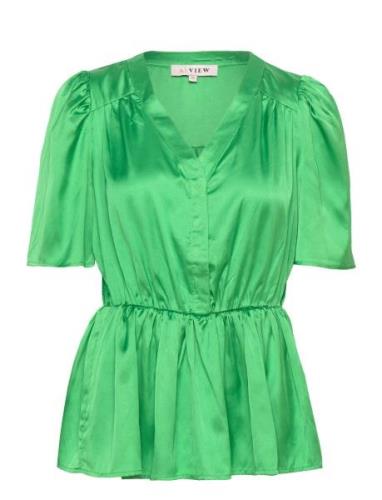 Camilja Blouse Tops Blouses Short-sleeved Green A-View