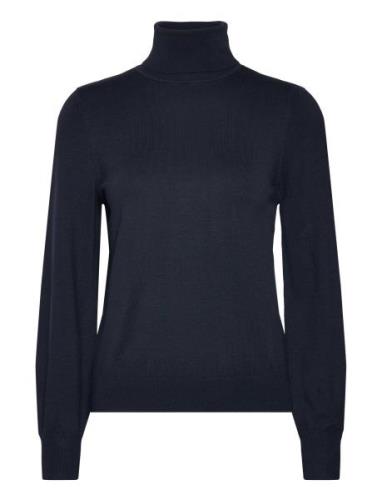 Basic Roll Neck Jumper, Lenzing™ Ecovero™ Tops Knitwear Turtleneck Nav...