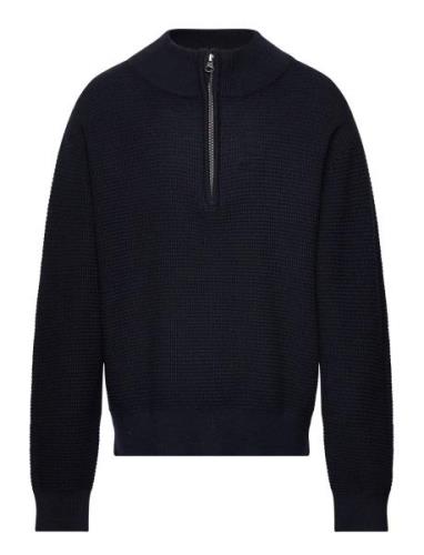 Nlmhilas Ls Half Zip Knit Tops Knitwear Pullovers Navy LMTD