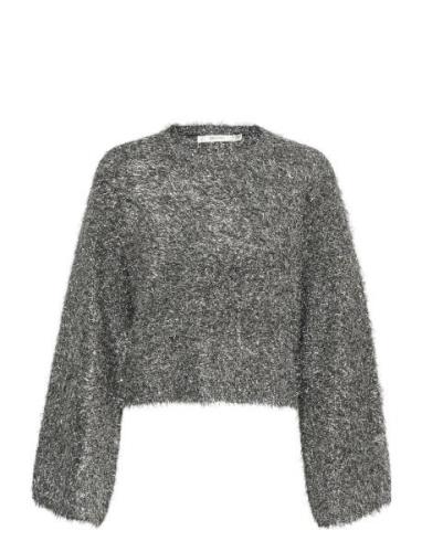 Mattianigz Cropped Pullover Tops Knitwear Jumpers Silver Gestuz