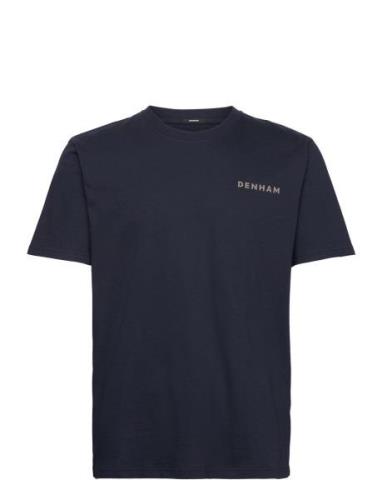 Motif Reg Tee Tops T-Kortærmet Skjorte Navy Denham