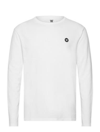 Mel Long Sleeve Gots Tops T-Langærmet Skjorte White Double A By Wood W...