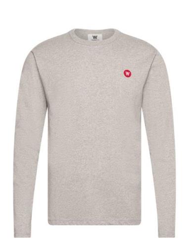 Mel Longsleeve Gots Tops T-Langærmet Skjorte Grey Double A By Wood Woo...