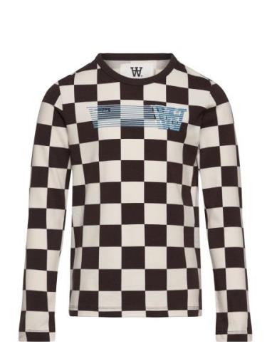 Kim Kids Checkered Longsleeve Tops T-shirts Long-sleeved T-Skjorte Mul...