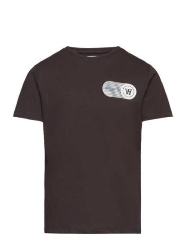 Ola Kids Print T-Shirt Tops T-Kortærmet Skjorte Black Wood Wood