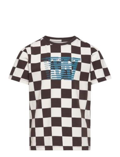 Ola Kids Checkered T-Shirt Tops T-Kortærmet Skjorte Multi/patterned Wo...