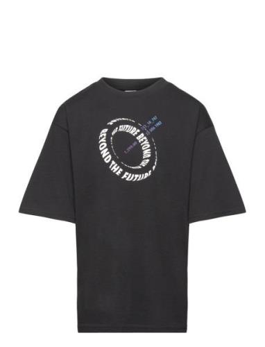 T Shirt Frontprint Beyond The Tops T-Kortærmet Skjorte Black Lindex