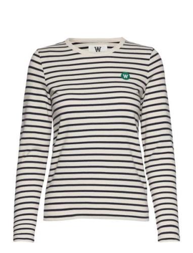 Moa Stripe Long Sleeve Gots Tops T-shirts & Tops Long-sleeved White Do...