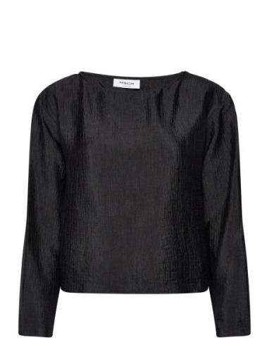 Mschemberlee Top Tops Blouses Long-sleeved Black MSCH Copenhagen