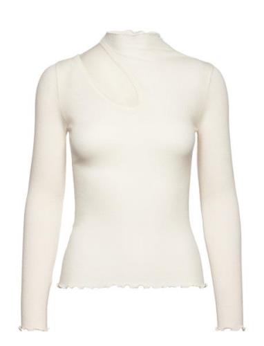 Wool T-Shirt Tops T-shirts & Tops Long-sleeved Cream Rosemunde