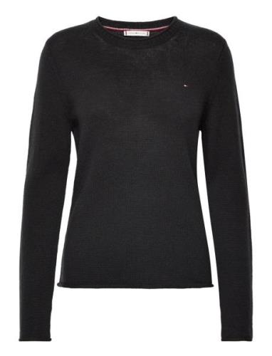 Soft Wool C-Nk Sweater Tops Knitwear Jumpers Black Tommy Hilfiger