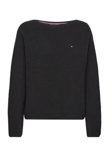 Co Cardi Stitch Open-Nk Swt Tops Knitwear Jumpers Black Tommy Hilfiger