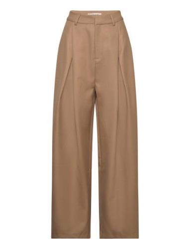 Ellie Pants Bottoms Trousers Wide Leg Beige A-View