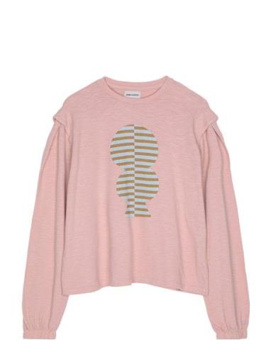 Striped Mold Puff Sleeve T-Shirt Tops T-shirts & Tops Long-sleeved Pin...