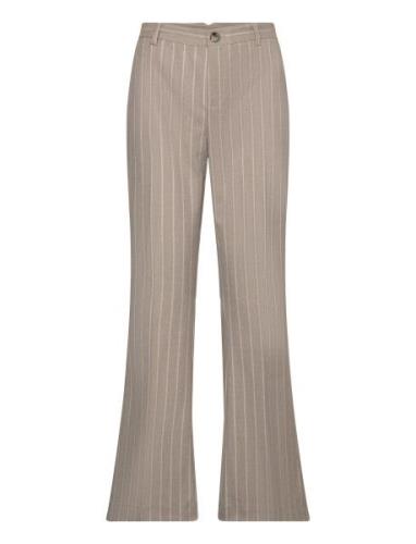 Mmrhys Stripe Pant Bottoms Trousers Suitpants Beige MOS MOSH