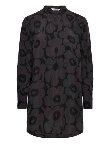 Hurmaava Unikko Tops Blouses Long-sleeved Black Marimekko