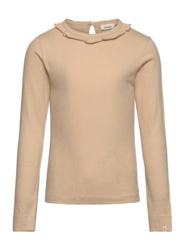 Nmfnalo Bea Ls Slim Top Lil Tops T-shirts Long-sleeved T-Skjorte Beige...