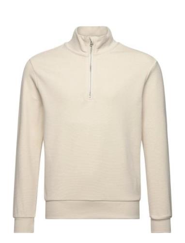 Nlmnaldemar Ls Half Zip Sweat Tops Knitwear Pullovers Beige LMTD