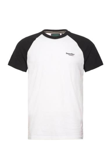 Essential Logo Baseball Tshirt Tops T-Kortærmet Skjorte White Superdry