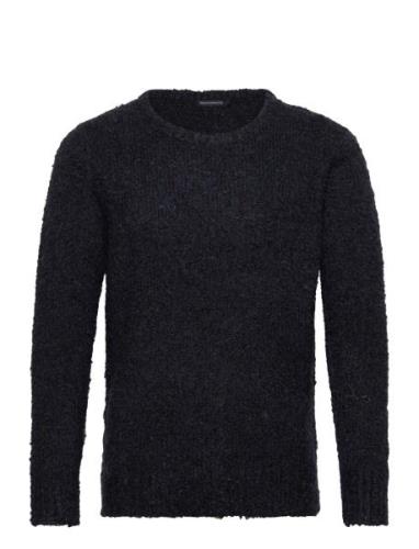 Twisted Boucle Tops Knitwear Round Necks Navy French Connection