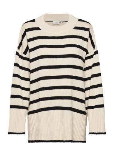 Carhella Ls Loose Striped O-Neck Knt Tops Knitwear Jumpers Cream ONLY ...