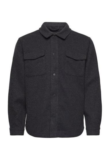 Dean Bonded Overshirt Tops Overshirts Navy Clean Cut Copenhagen