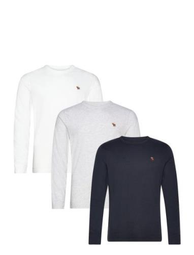 Anf Mens Knits Tops T-Langærmet Skjorte Navy Abercrombie & Fitch