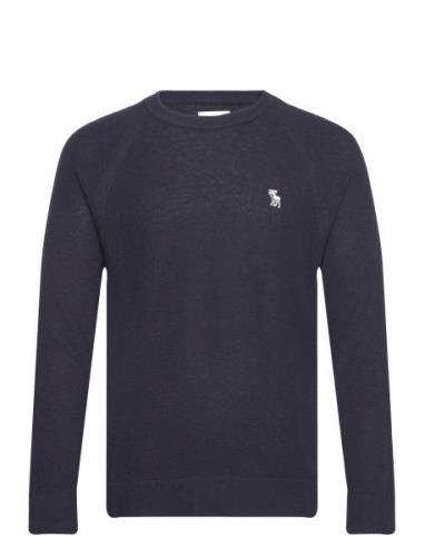 Anf Mens Sweaters Tops Knitwear Round Necks Navy Abercrombie & Fitch