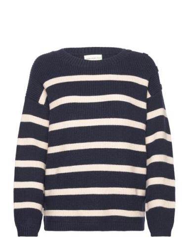 Shade Knit Stripe Tops Knitwear Jumpers Navy Moshi Moshi Mind