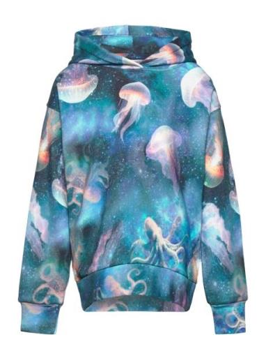 Sweatshirt Hood Aop Ocean Spac Tops Sweatshirts & Hoodies Hoodies Blue...