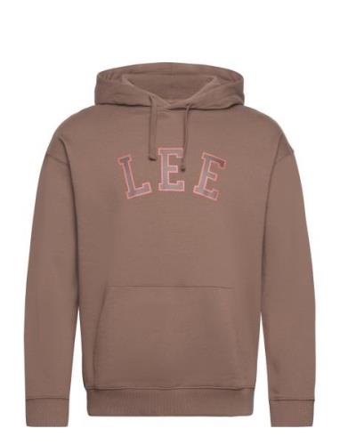 Graphic Hoodie Tops Sweatshirts & Hoodies Hoodies Brown Lee Jeans