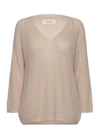 Etronapw Pu Tops Knitwear Jumpers Beige Part Two